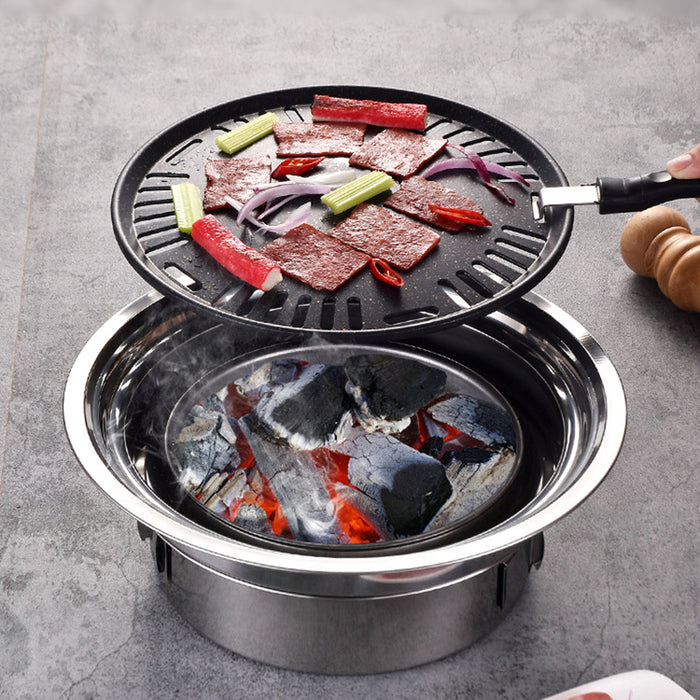 Portable Charcoal BBQ Grill Stainless Steel Medium