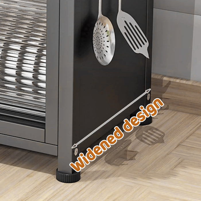 Dish Storage Rack With Magnetic Door Carbon Steel Acrylic