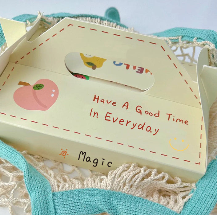 10 Pcs Printed Cardstock Cake Boxes with 6-Compartment Interior for Macarons