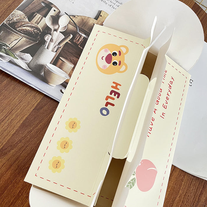 10 Pcs Printed Cardstock Cake Boxes with 6-Compartment Interior for Macarons