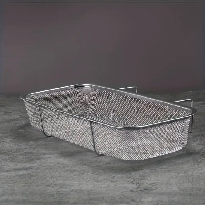 Stainless Steel Sink Drainer Basket Rack With Fine Mesh