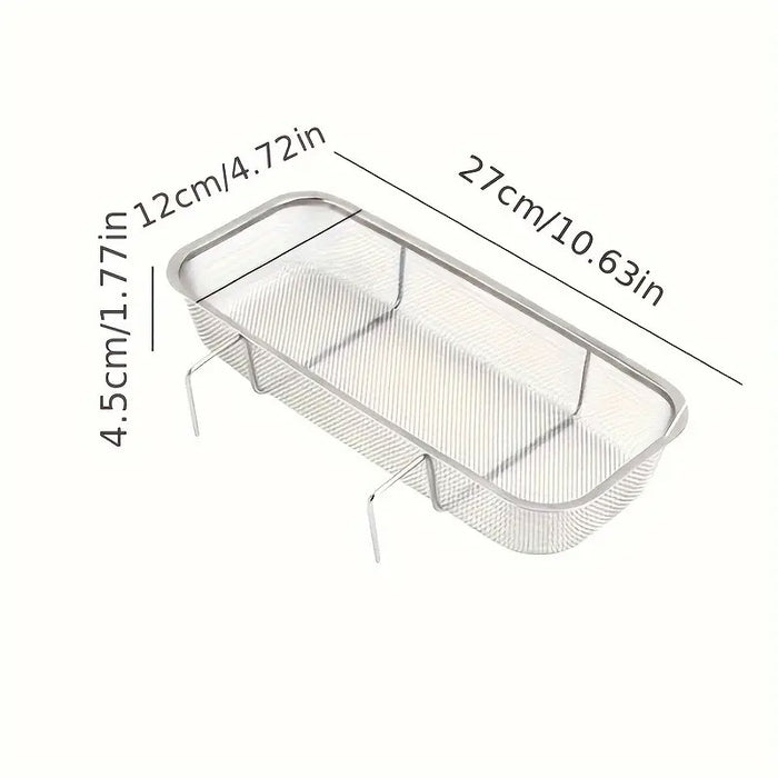Stainless Steel Sink Drainer Basket Rack With Fine Mesh