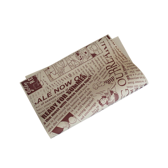 100Pcs Grease-Proof Sandwich Wrappers Oil Blotting Coated Paper 5 Styles