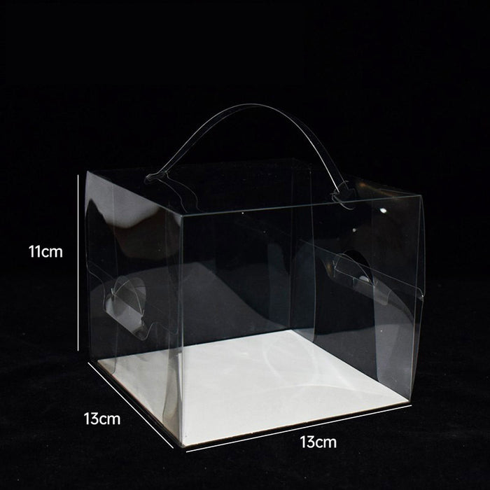 30 Pcs Transparent Disposable Cake Boxes with Handle 3 Sizes