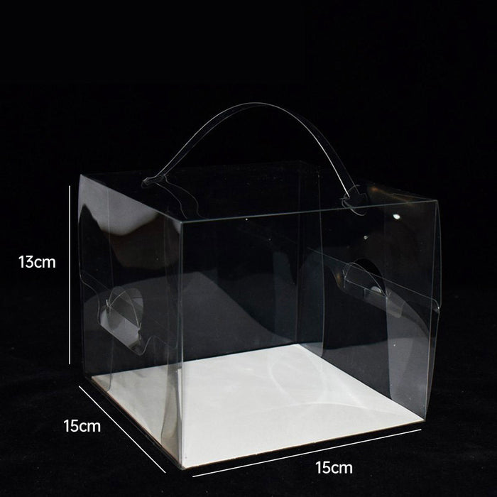 30 Pcs Transparent Disposable Cake Boxes with Handle 3 Sizes