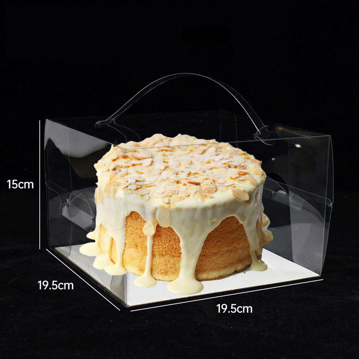 30 Pcs Transparent Disposable Cake Boxes with Handle 3 Sizes