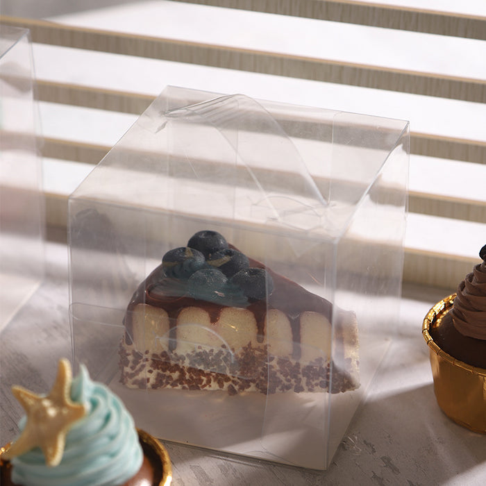30 Pcs Transparent Disposable Cake Boxes with Handle 3 Sizes