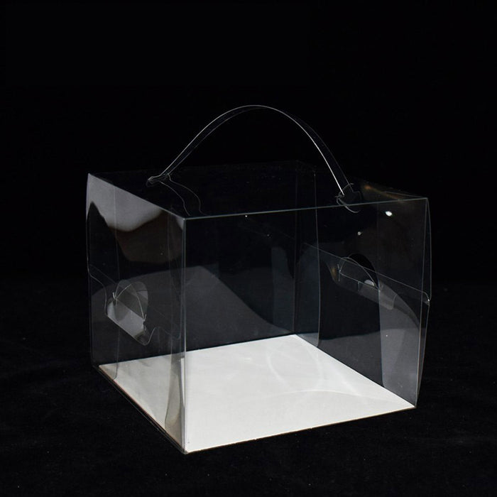 30 Pcs Transparent Disposable Cake Boxes with Handle 3 Sizes