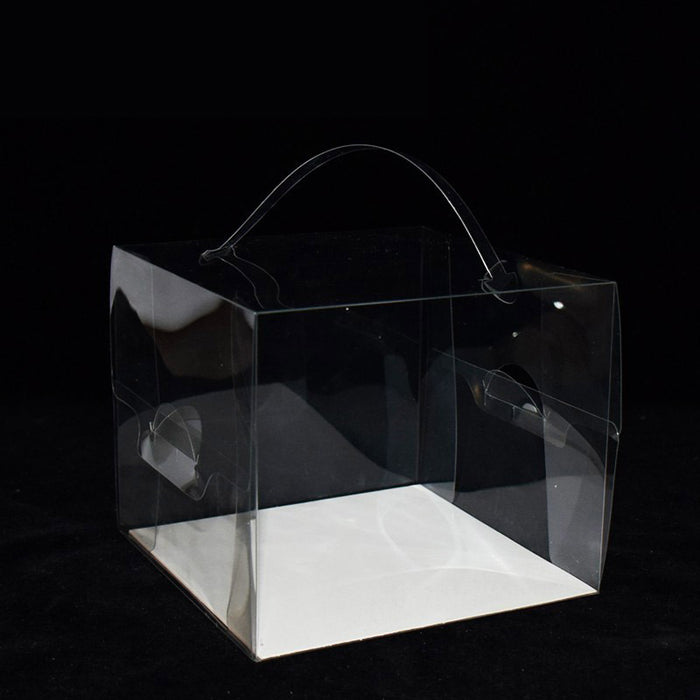 30 Pcs Transparent Disposable Cake Boxes with Handle 3 Sizes