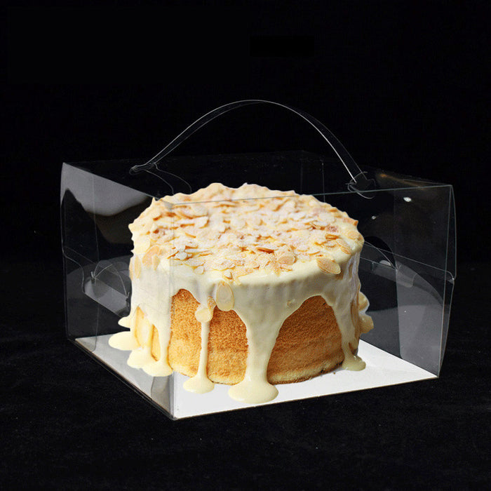 30 Pcs Transparent Disposable Cake Boxes with Handle 3 Sizes