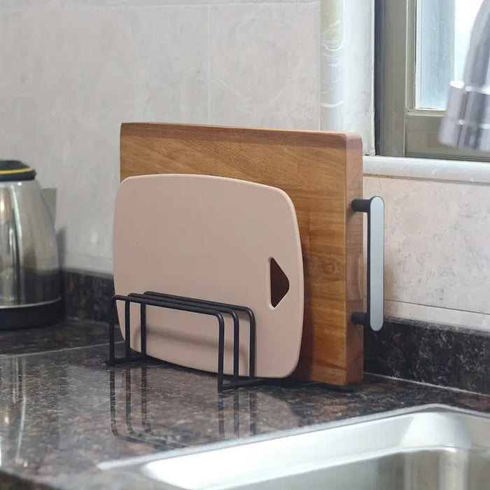 Chopping Board Rack Organizer Metal 5 Slot Kitchen Storage
