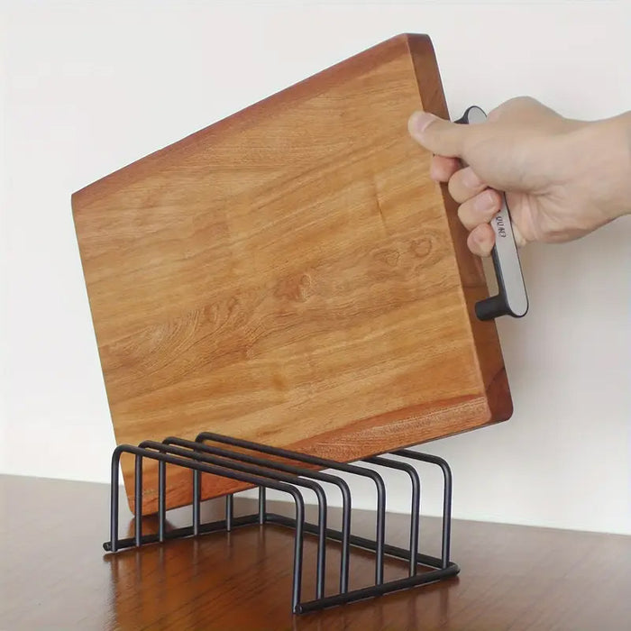 Chopping Board Rack Organizer Metal 5 Slot Kitchen Storage