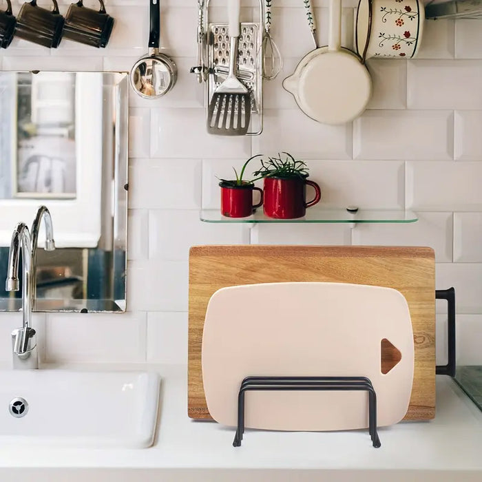 Chopping Board Rack Organizer Metal 5 Slot Kitchen Storage
