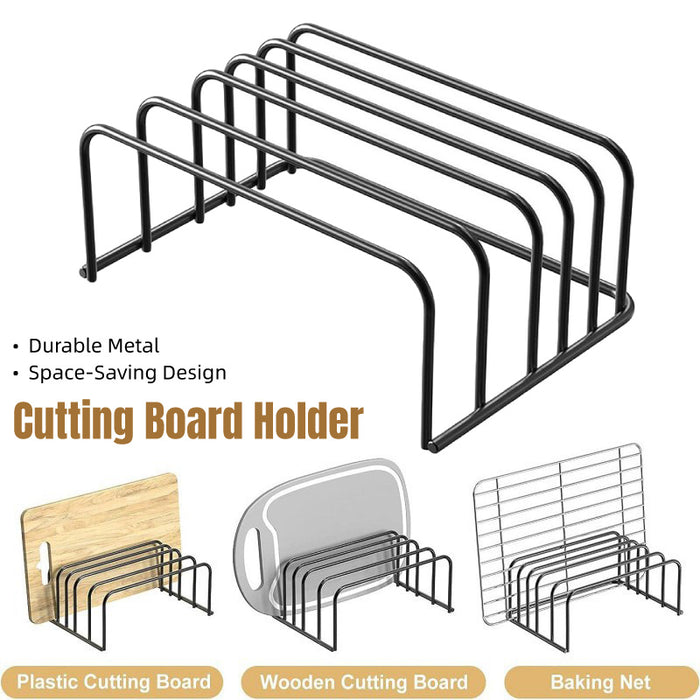 Chopping Board Rack Organizer Metal 5 Slot Kitchen Storage
