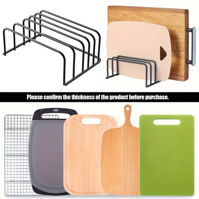 Chopping Board Rack Organizer Metal 5 Slot Kitchen Storage