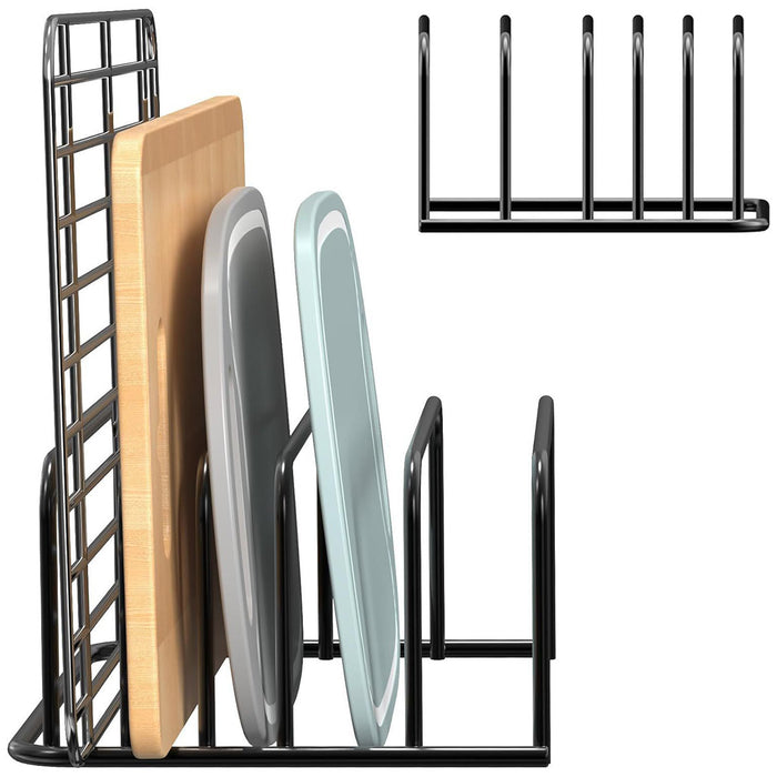 Chopping Board Rack Organizer Metal 5 Slot Kitchen Storage