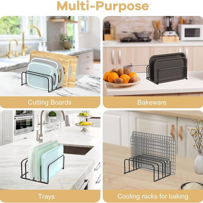 Chopping Board Rack Organizer Metal 5 Slot Kitchen Storage
