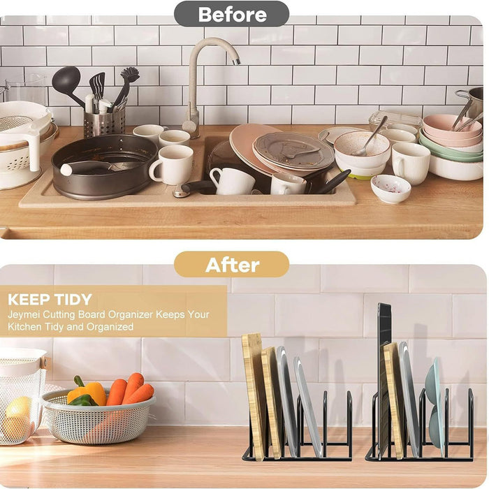 Chopping Board Rack Organizer Metal 5 Slot Kitchen Storage