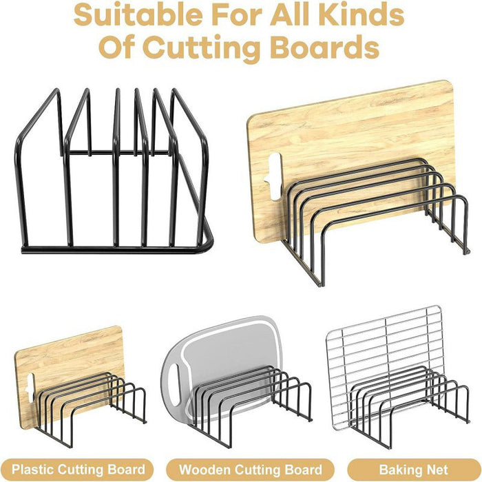Chopping Board Rack Organizer Metal 5 Slot Kitchen Storage