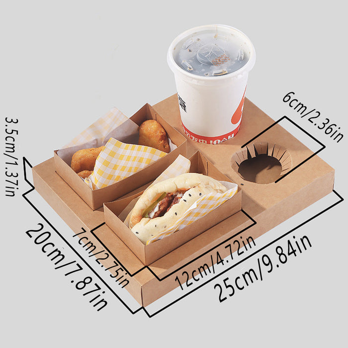 Meal Box for Hamburger Sandwich Snack Packaging, 25/50pcs