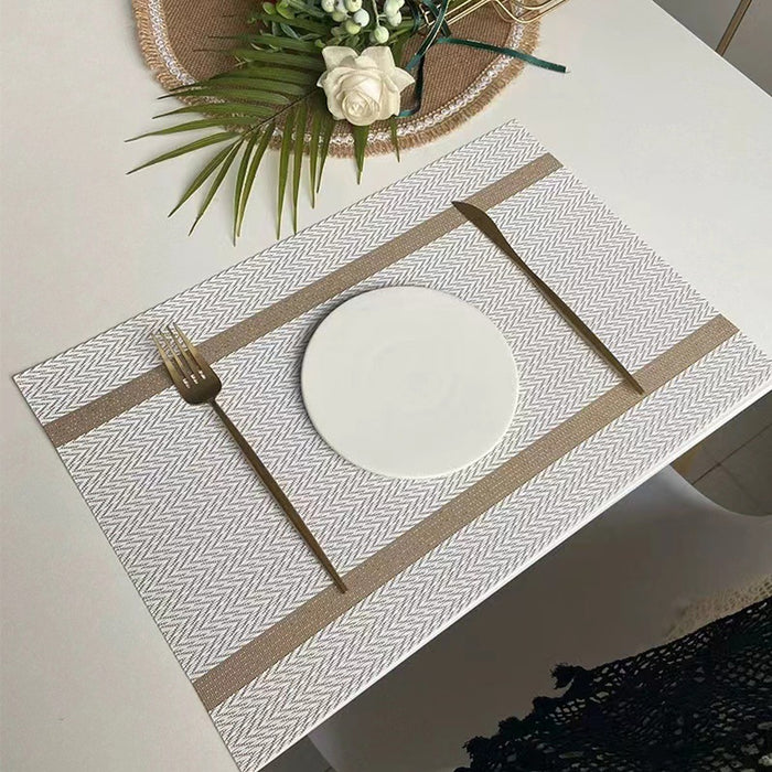 4pcs Anti-Skid Woven Placemat, Heat Resistant PVC Mat