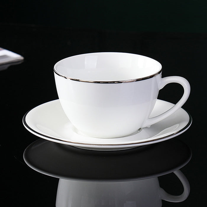 6PCS Apricot Ceramic Coffee Cup and Saucer Set for Tea and Coffee