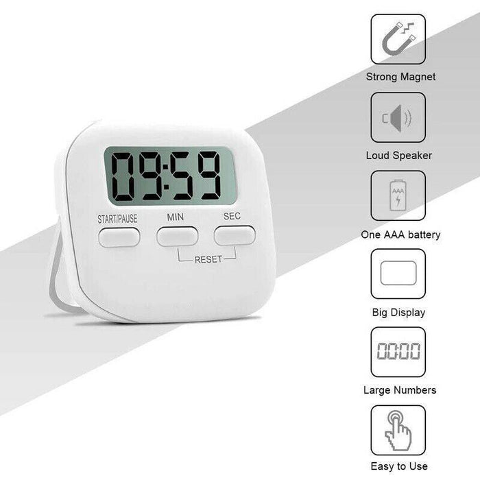 Digital Kitchen Timer, Magnetic with Foldable Stand ABS