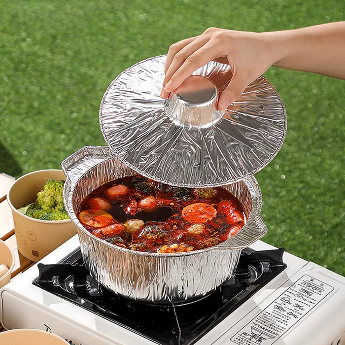 10Pcs Heavy Duty Aluminum Foil Pots for Hotpot Camping Outdoor Cooking