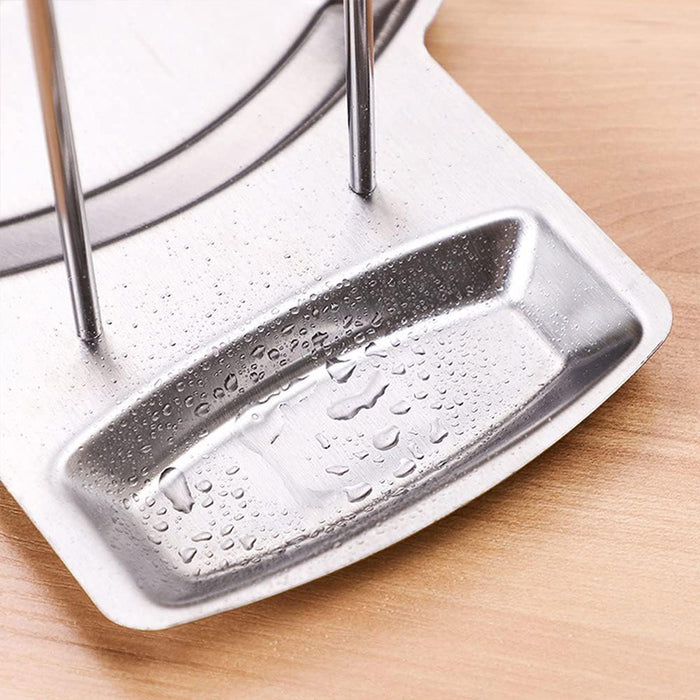 Stainless Steel Pot Lid Spoon Rack With Drip Tray Removable