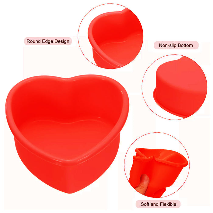 4PCS Heart Silicone Cake Moulds Non Stick Dessert Trays