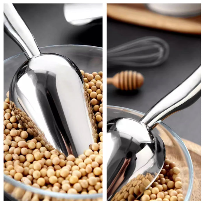 4 Sizes Cast Aluminum Scoop Silver for Ice Flour Rice