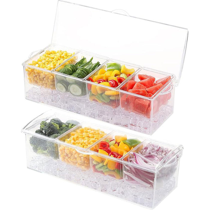 Outdoor Picnic Ice Box Split Salad Plate Clear BPA Free