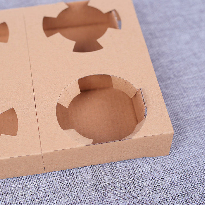 100 Pcs Corrugated Cup Holder Thick Kraft Paper Base