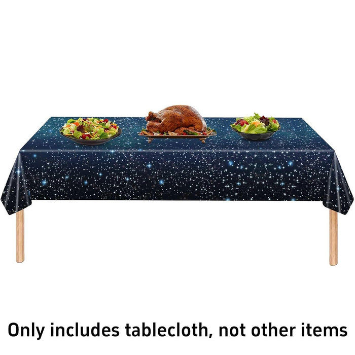 2 Pcs Galaxy Theme Plastic Tablecloths Waterproof 137 x 274 cm