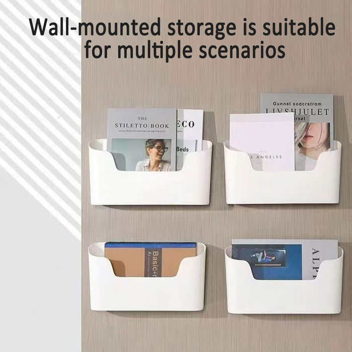 2PCS Wall Mounted Storage Rack Set Self Adhesive White