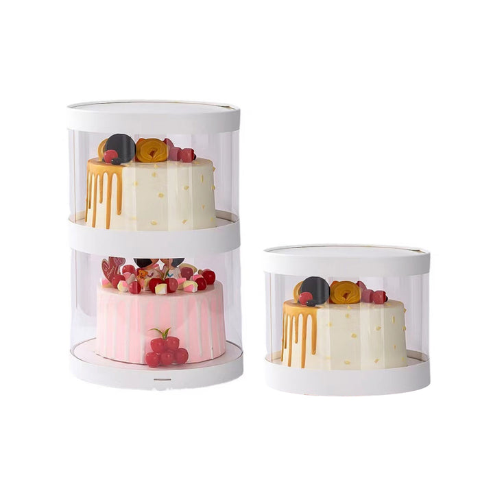 10 Pcs Transparent Round Cupcake Box Single or Double Layer