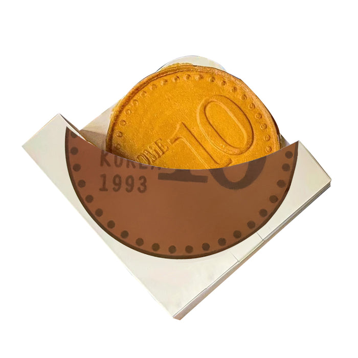 100 Pcs Gold Coin Food Packaging Boxes Round Paper Cookie Pancake Containers