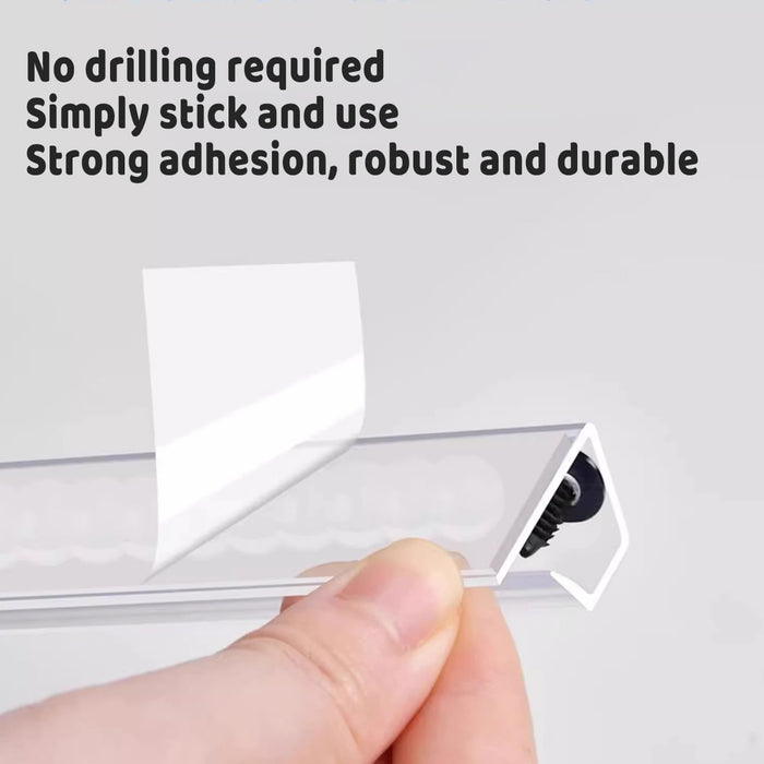 40cm Transparent PVC Ticket Rack with Self-Adhesive Backing