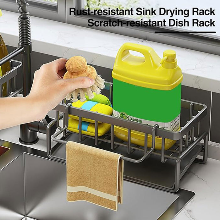 1 Piece Carbon Steel Kitchen Sink Storage Rack with Drainage