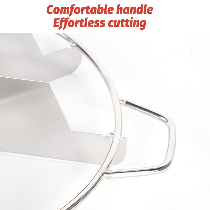 6-Blade Stainless Steel Round Pizza and Cake Cutter 31 x 26.5 cm