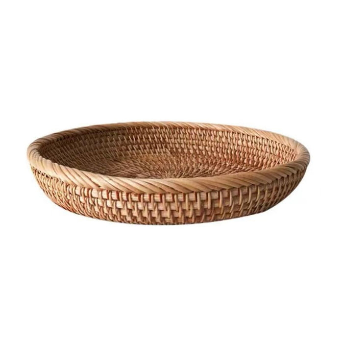 Natural Rattan Woven Pastry Tray Japanese Style Bread Basket Multiple Sizes