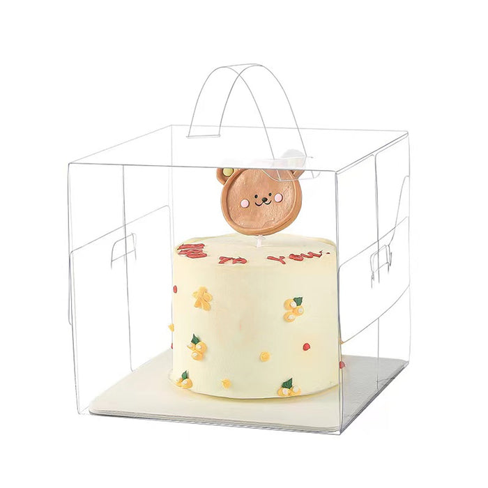 30 Pcs Transparent Disposable Cake Boxes with Handle 3 Sizes