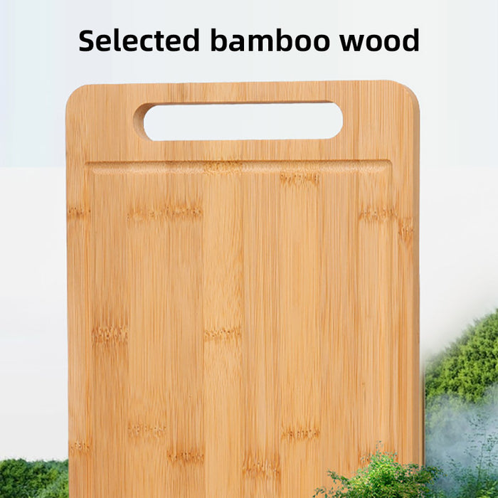 Bamboo Cutting Board Double-Sided with Handle and Juice Groove