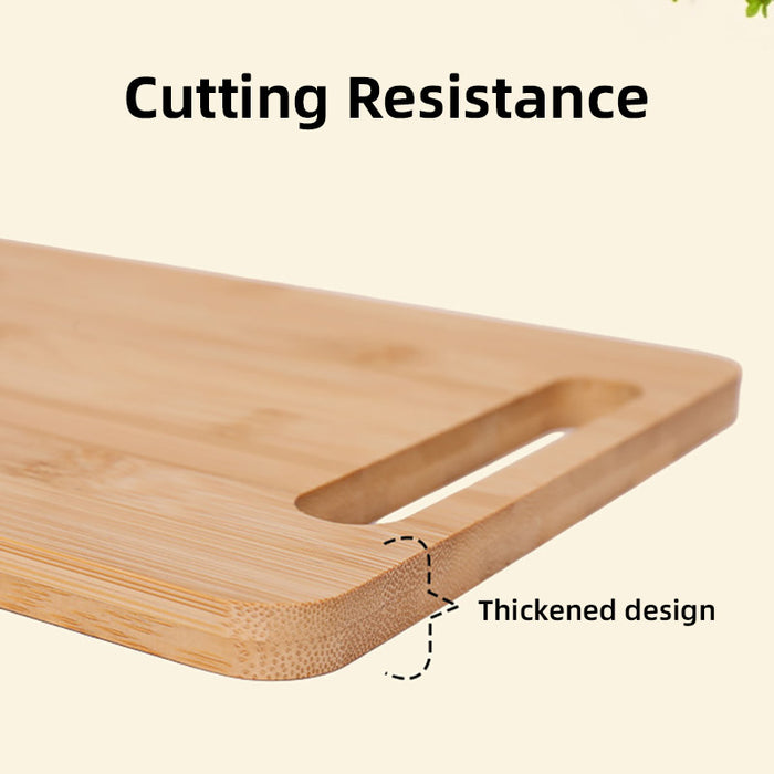 Bamboo Cutting Board Double-Sided with Handle and Juice Groove