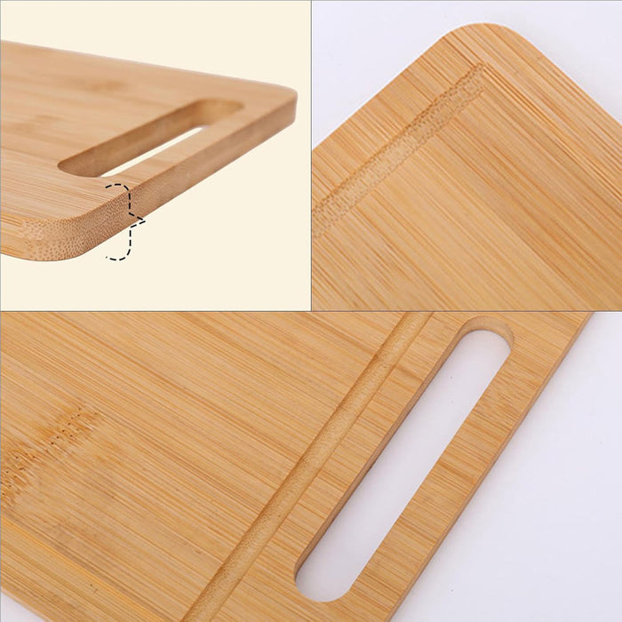 Bamboo Cutting Board Double-Sided with Handle and Juice Groove