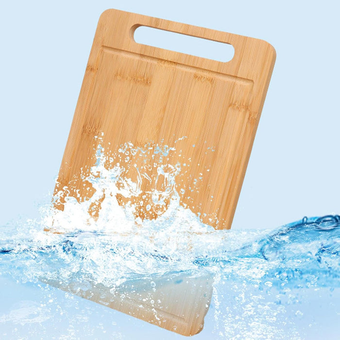 Bamboo Cutting Board Double-Sided with Handle and Juice Groove