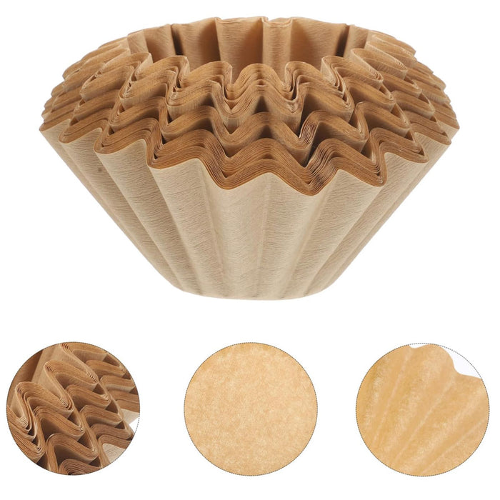 100 Pcs Coffee Filter Paper Bowl Shaped Pleated 8cm