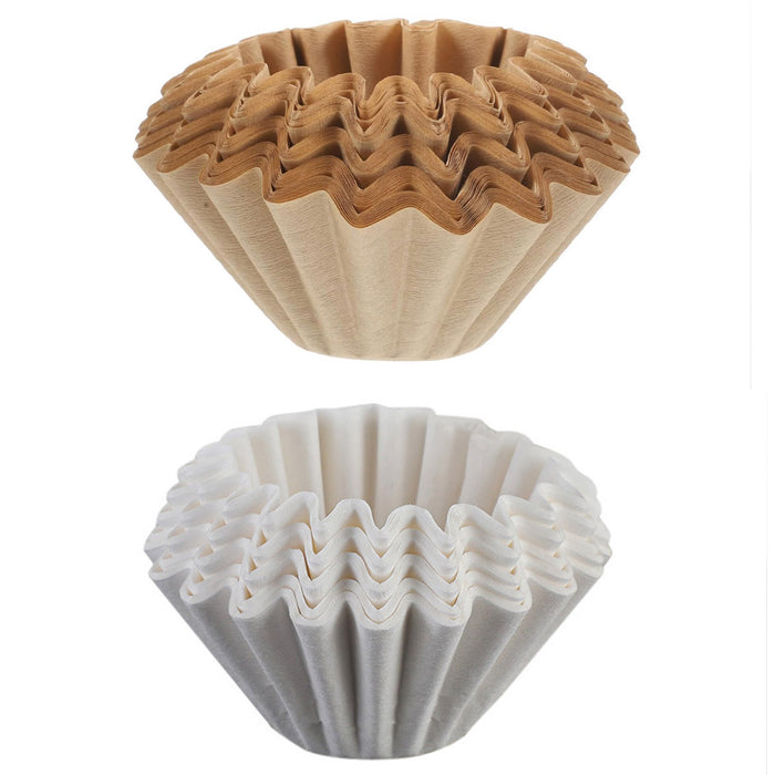 100 Pcs Coffee Filter Paper Bowl Shaped Pleated 8cm