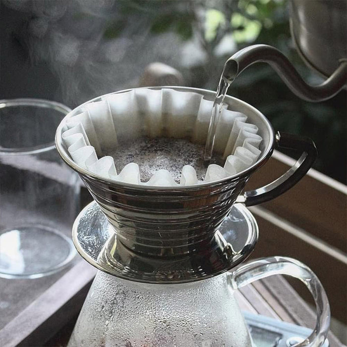 100 Pcs Coffee Filter Paper Bowl Shaped Pleated 8cm