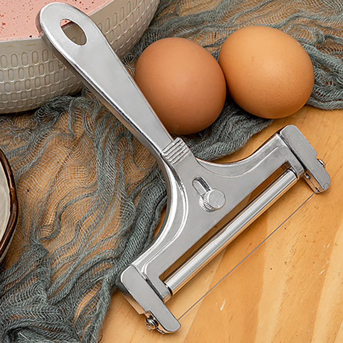 Stainless Steel Cheese Slicer with Adjustable Thickness Silver